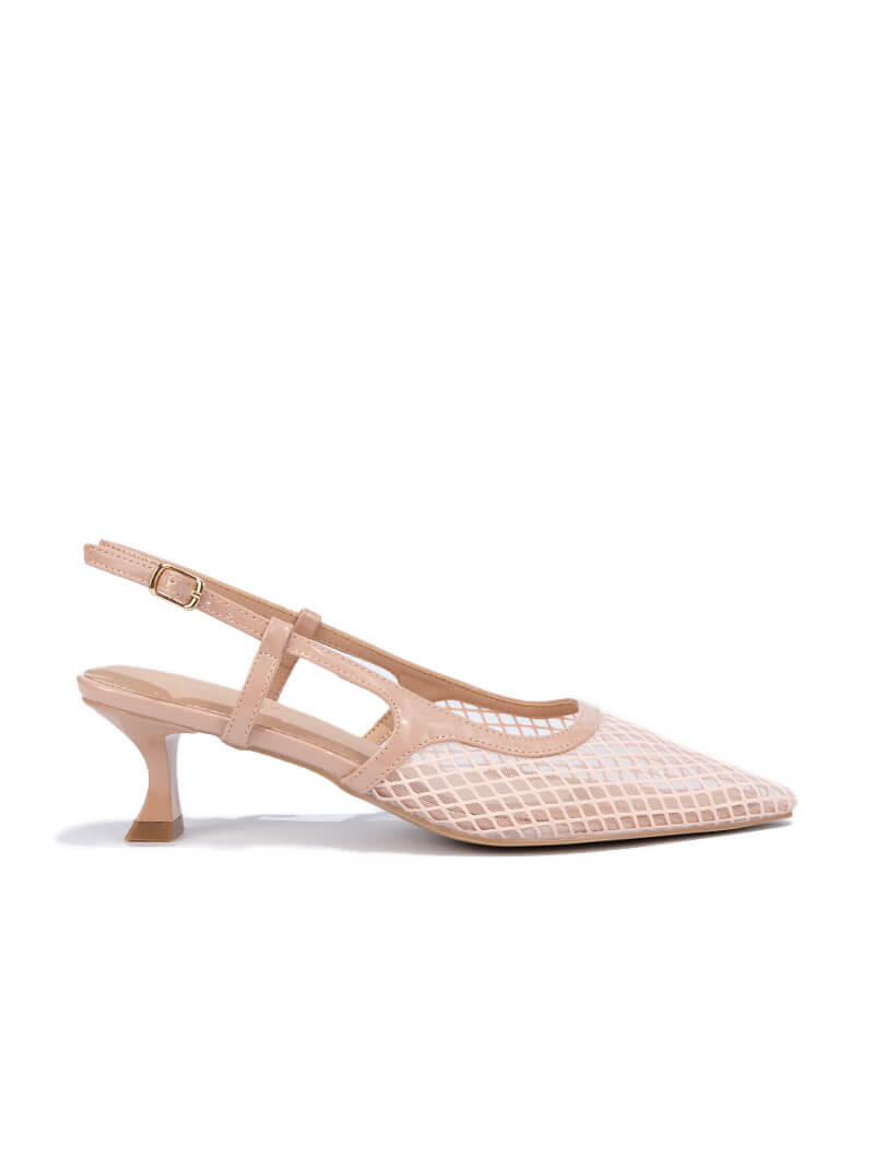 Escarpins en tulle avec bride arrière